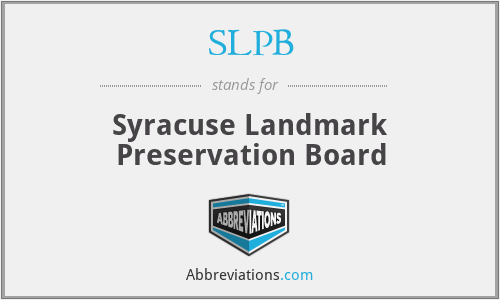 What is the abbreviation for syracuse landmark preservation board?